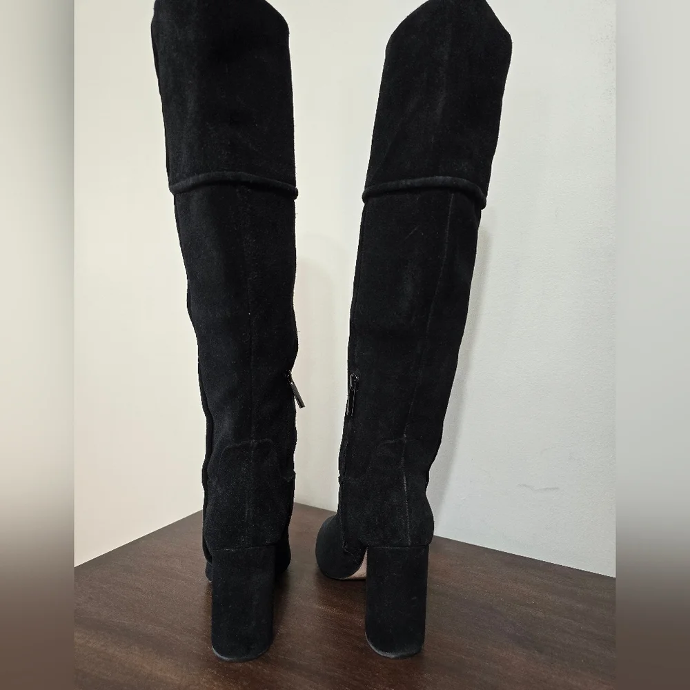 🤩Host Pick❤️AD & Daughters Black Suede Heeled Boots Women's Size 9 - Picture 6 of 11